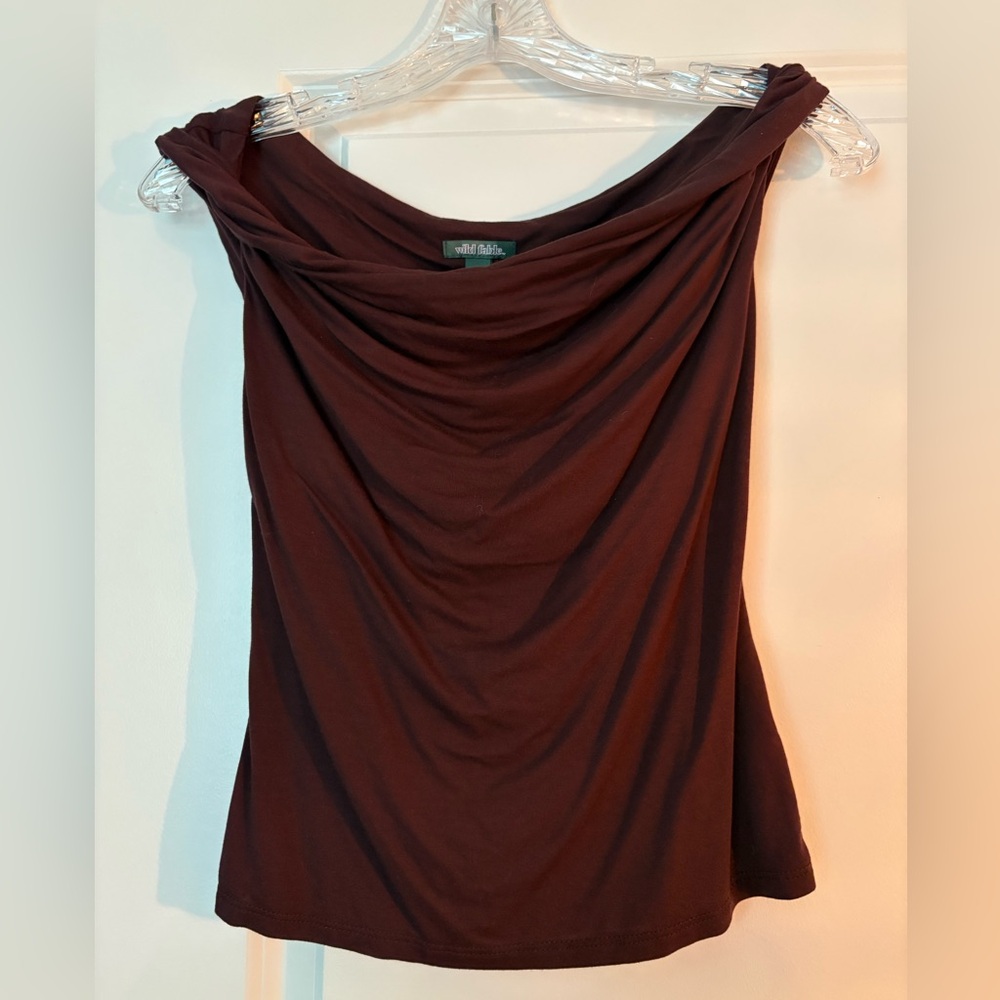 Wild Fable Rich Brown Drape Blouse